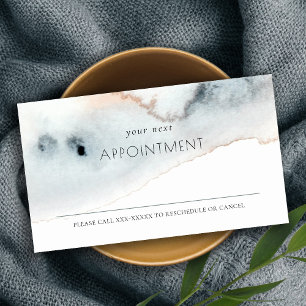 Soft Aqua Blue Gold Watercolor Beachy Appointment Business Card