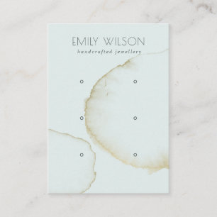 SOFT AQUA GOLD ABSTRACT 3 EARRING DISPLAY LOGO BUSINESS CARD