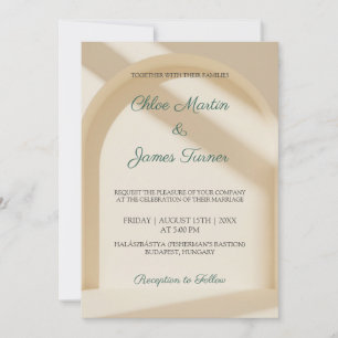 Soft Arch Shadow Minimal Wedding Invitation