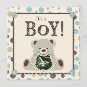 Soft as a Teddy Bear Invitation Square