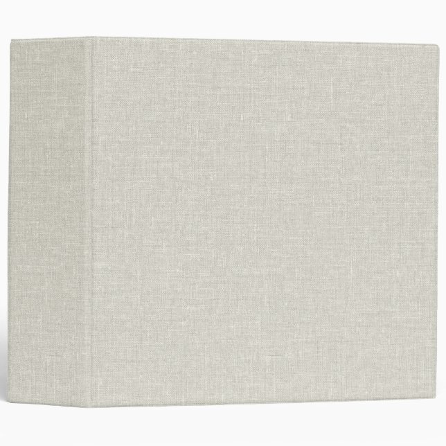 Soft Ash Linen Texture Clean Blank Minimalist Binder (Front/Spine)