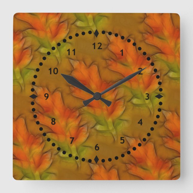 Soft Automne Feuilles Motif Horloge murale (Recto)