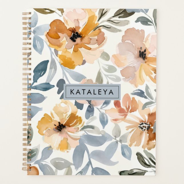 Soft Autumn Floral Personalized Planner (Front)