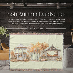 Soft Autumn Landscape Throw Blanket