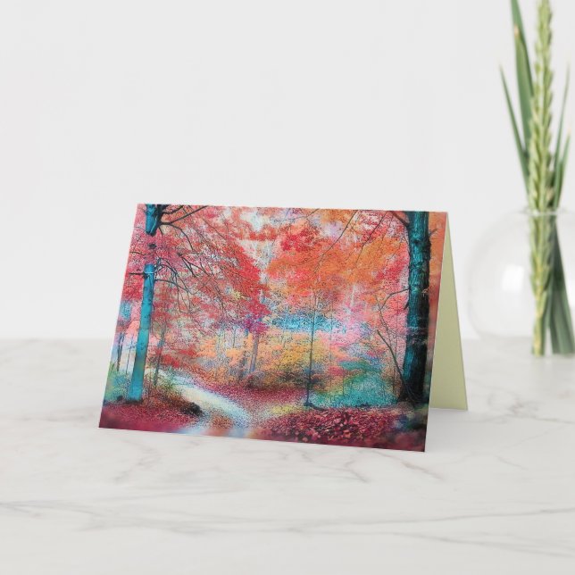 Soft autumn rain, Fall greeting cards, autumn Card (Front)