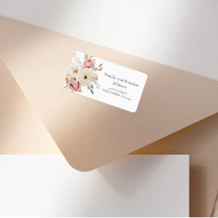 Soft Autumn Spring Floral Baby Shower Address Label