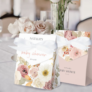 Soft Autumn Spring Floral Baby Shower Guest Favor Box