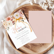 Soft Autumn Spring Floral Girl Baby Shower