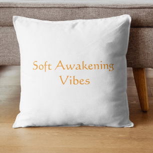 Soft Awakening Vibes Golden Script Throw Pillow