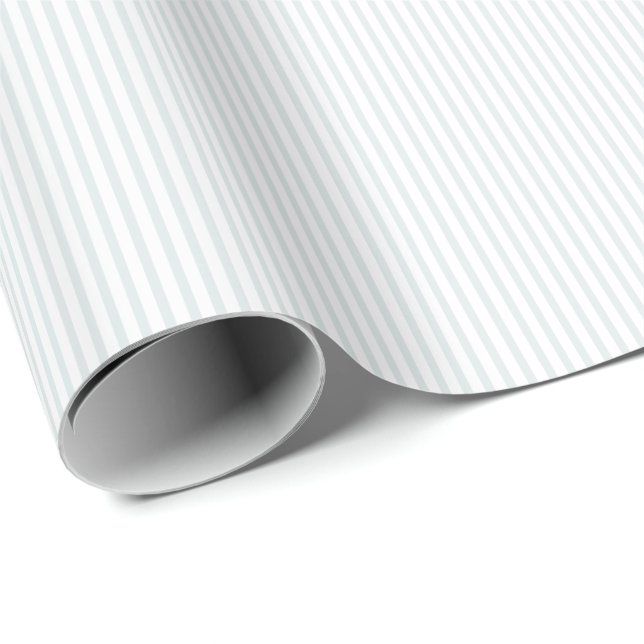 Soft Baby Blue and White Striped Baby Shower Wrapping Paper (Roll Corner)