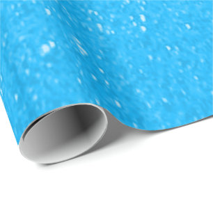 Soft Baby Blue Glitter Print Wrapping Paper