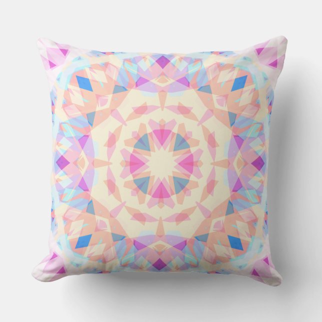 Soft Baby Pink Blue Magic Star Summer Nursery Throw Pillow (Front)