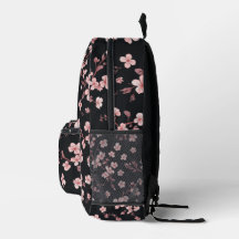 Soft Baby Pink Mini Sakura Pattern on Black - Deli