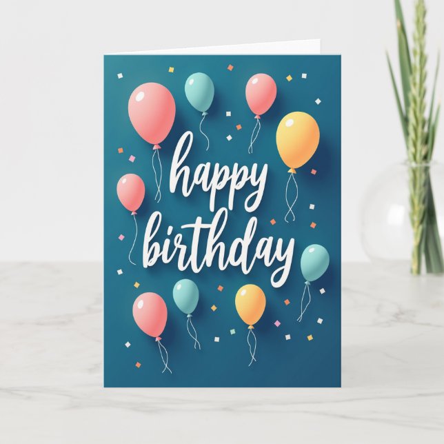 Soft Balloon Birthday Card (Front)
