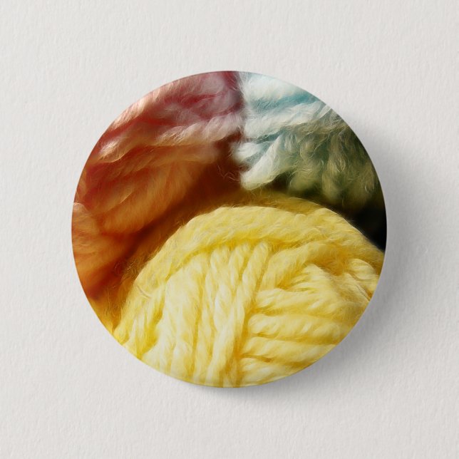 Soft Balls Of Yarn 2 Inch Round Button (Front)