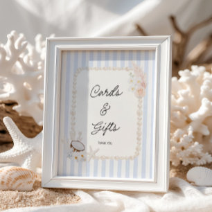 Soft Beach Bridal Shower Cards & Gifts Poster