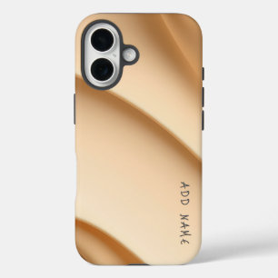 Soft Beige Abstract Waves iPhone 16 Case