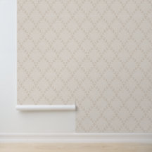 Soft Beige Boho Floral Trellis Pattern