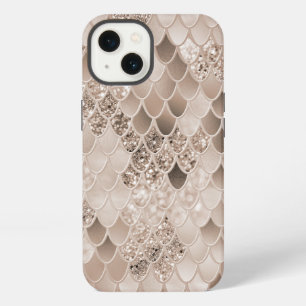 Soft Beige Brown Mermaid Scales Glam 1 iPhone 13 Case