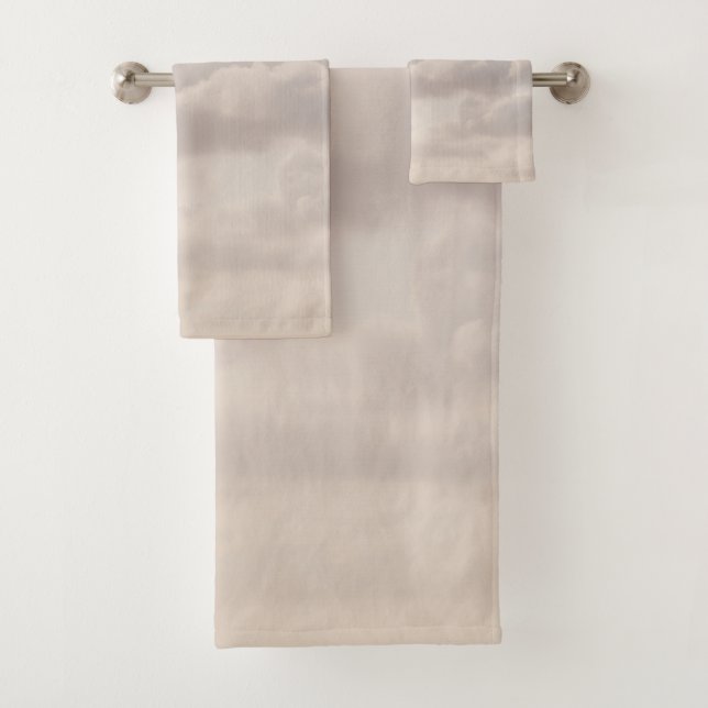 Soft Beige Caribbean Clouds Dream 1 Bath Towel Set (Insitu)