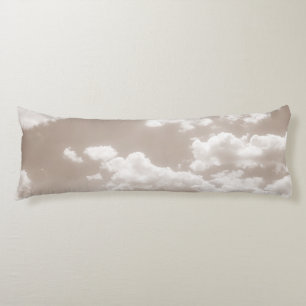 Soft Beige Clouds 5 #clouds #art  Body Pillow