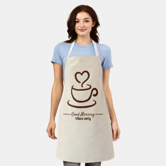 Soft Beige Coffee Apron – Good Morning Heart Desig