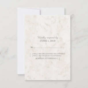 Soft Beige Elegant Marble RSVP Card