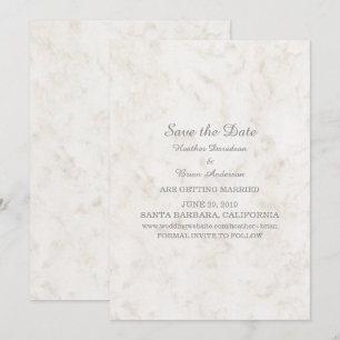 Soft Beige Elegant Marble Save the Date Invite