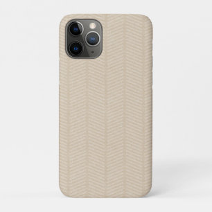 Soft Beige Herringbone Pattern iPhone 11 Pro Case