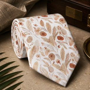 Soft Beige & Terracotta Pampas & Meadow Flowers Tie