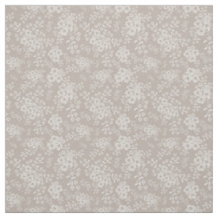 Soft Beige Wildflower Blooms Fabric