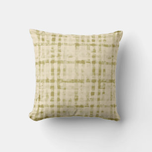 Soft Beigi, Khaki Checkered Pattern,Simple, Modern Throw Pillow