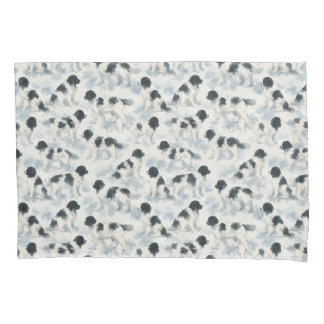 Soft black and white watercolor Newfoundland dog  Pillowcase
