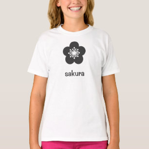 Soft Black Sakura Blossom Silhouette T-Shirt
