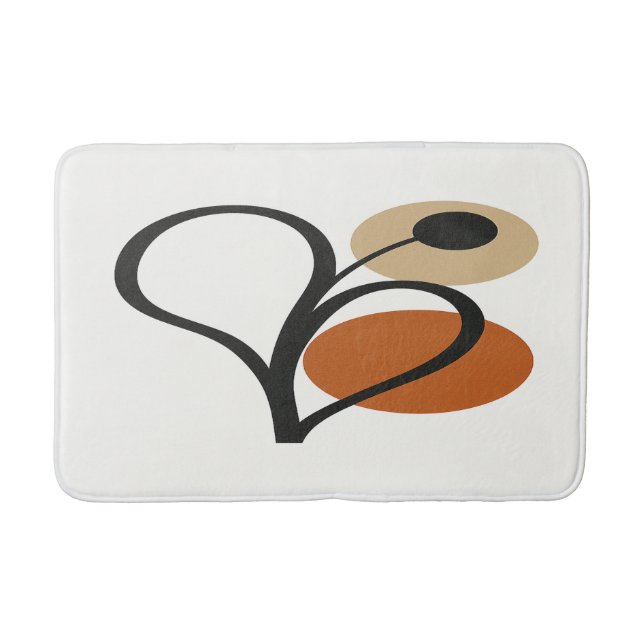 Soft Bloom Contemporary Botanical  Bath Mat (Front)