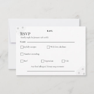 Soft Bloom Elegance / Minimalist Floral Wedding RSVP Card