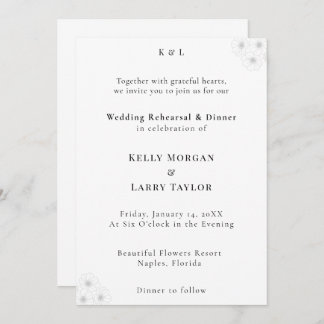 Soft Bloom Elegance Wedding Rehearsal Invitation