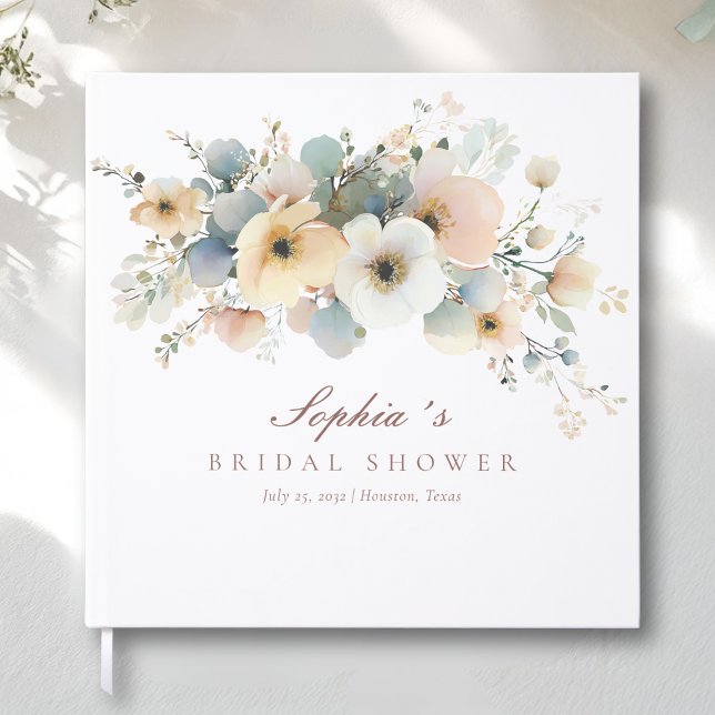 Soft Bloom Elegant Bridal Shower Guest Book (Soft Bloom Elegant Bridal Shower Guest Book)