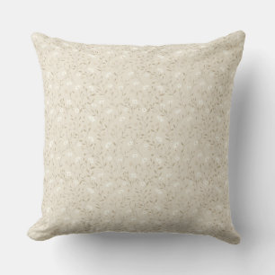 Soft Bloom Neutral Throw Pillow