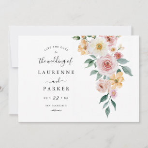 Soft Blooms Save the Date Photo Card Invitation