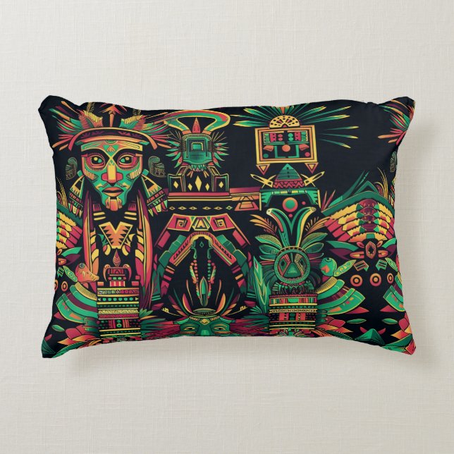 Soft Blue "Ancestral Paradigm" Plush Accent Cushio Accent Pillow (Front)