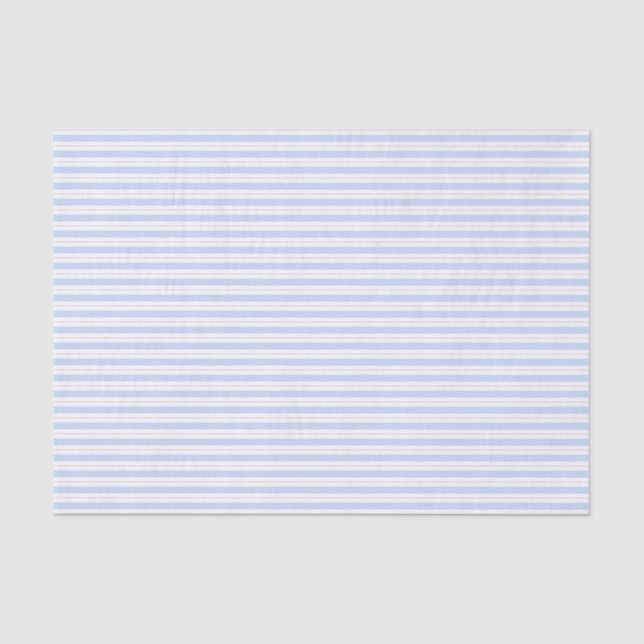Soft Blue and Grey Pinstripe Tissue Paper (Front)