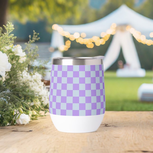 Soft Blue and Lavender Chequered (Wedding)