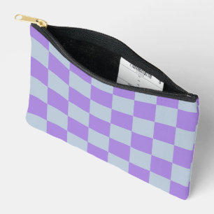 Soft Blue and Lavender Chequered Accessory Pouch