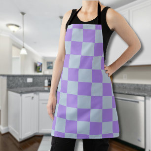 Soft Blue and Lavender Chequered Apron