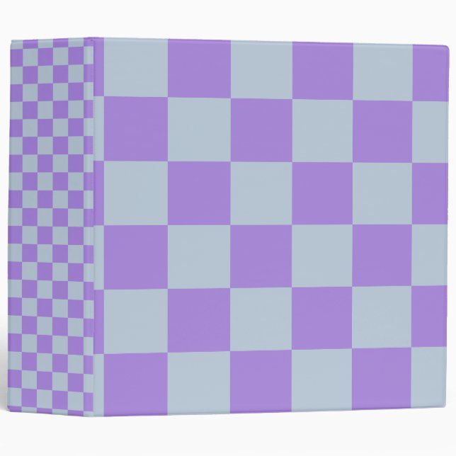 Soft Blue and Lavender Chequered Binder (Front/Spine)