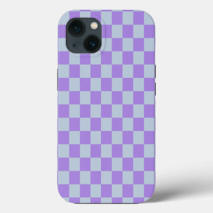 Soft Blue and Lavender Chequered iPhone 13 Case