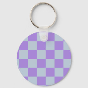Soft Blue and Lavender Chequered Keychain