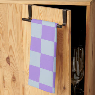 Soft Blue and Lavender Chequered Kitchen Towel