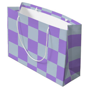 Soft Blue and Lavender Chequered Large Gift Bag